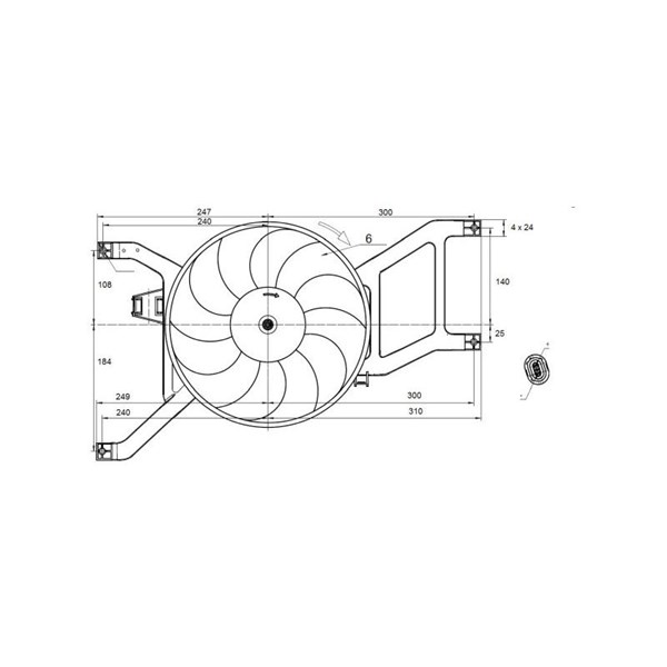 Fläkt, kylare 12V Nrf 470132 NRF