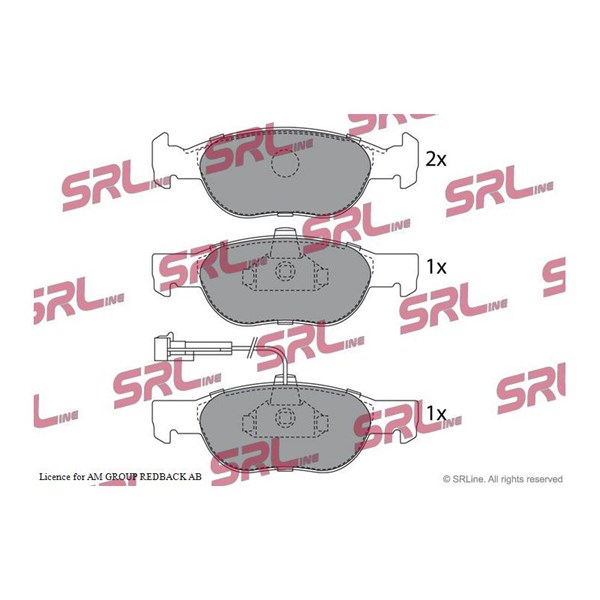 Bromsbeläggsats, Framaxel, Bakaxel Srline S70-0051 SRLine