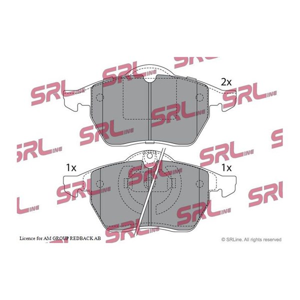 Bromsbeläggsats, Framaxel Srline S70-0065 SRLine