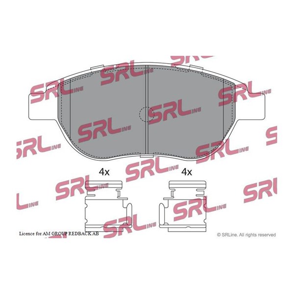 Bromsbeläggsats Ventilerad, Framaxel Srline S70-0066 SRLine
