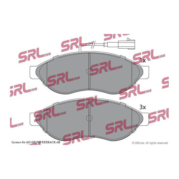 Bromsbeläggsats, Framaxel Srline S70-0099 SRLine