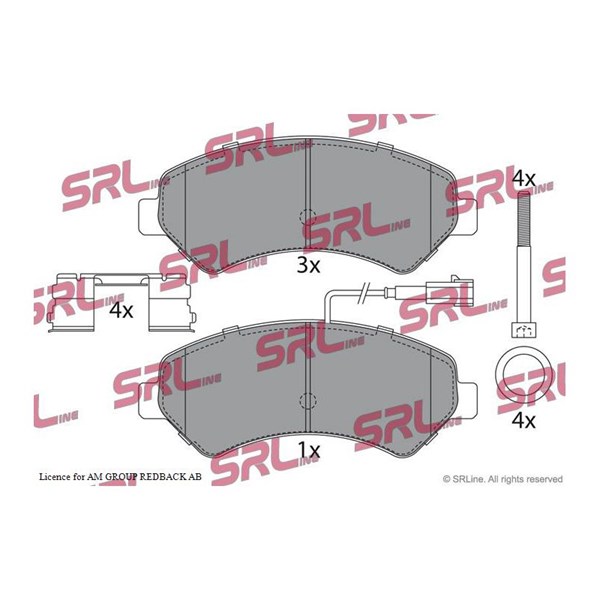 Bromsbeläggsats, Framaxel Srline S70-0186 SRLine