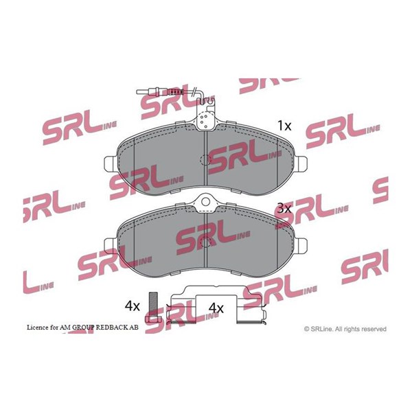 Bromsbeläggsats, Framaxel Srline S70-0196 SRLine