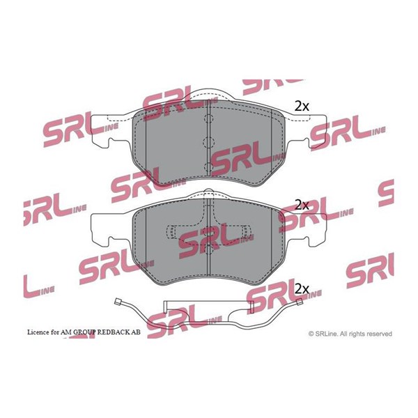 Bromsbeläggsats, Framaxel Srline S70-0208 SRLine