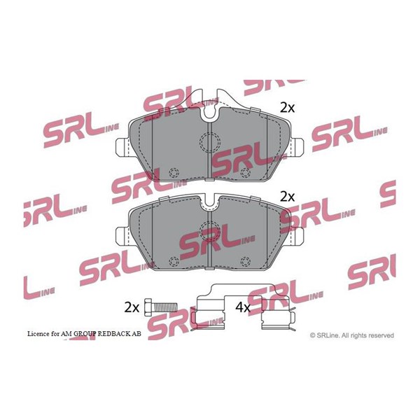 Bromsbeläggsats, Framaxel Srline S70-0252 SRLine