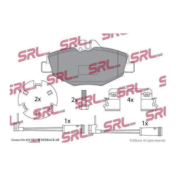 Bromsbeläggsats, Framaxel Srline S70-0258 SRLine