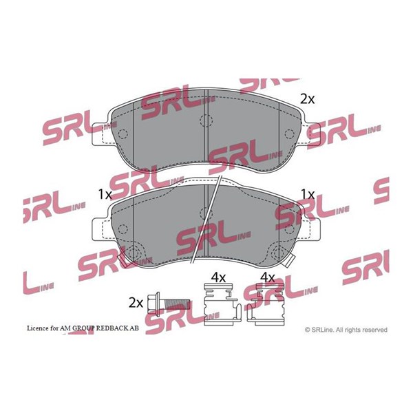 Bromsbeläggsats, Framaxel Srline S70-0262 SRLine