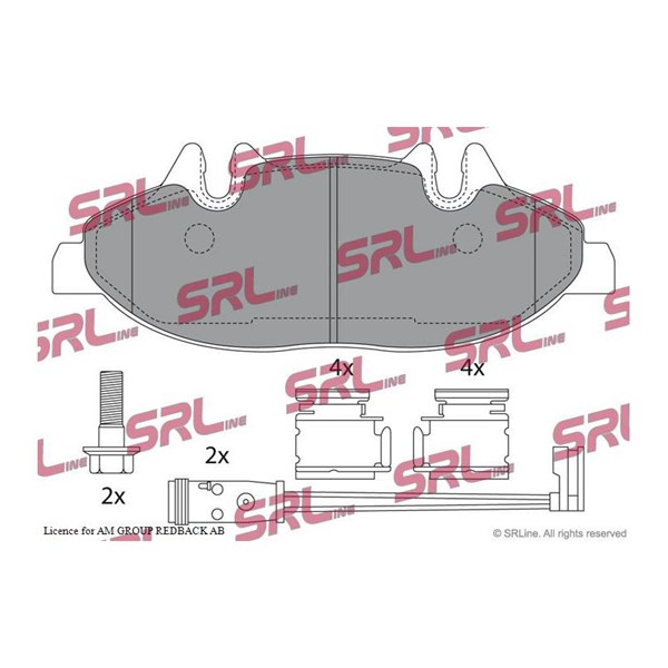Bromsbeläggsats, Framaxel Srline S70-0314 SRLine