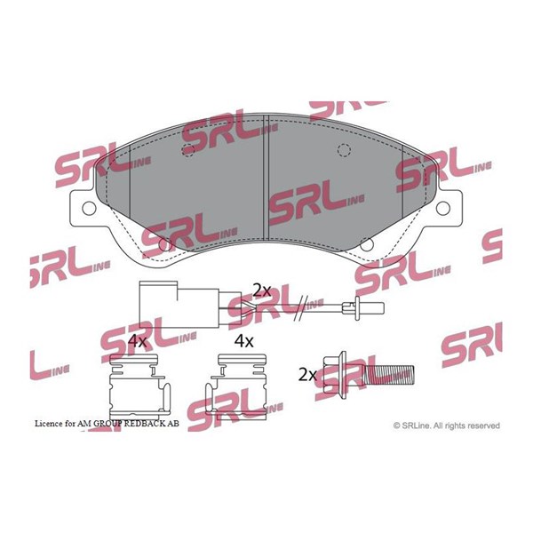 Bromsbeläggsats, Framaxel Srline S70-0385 SRLine