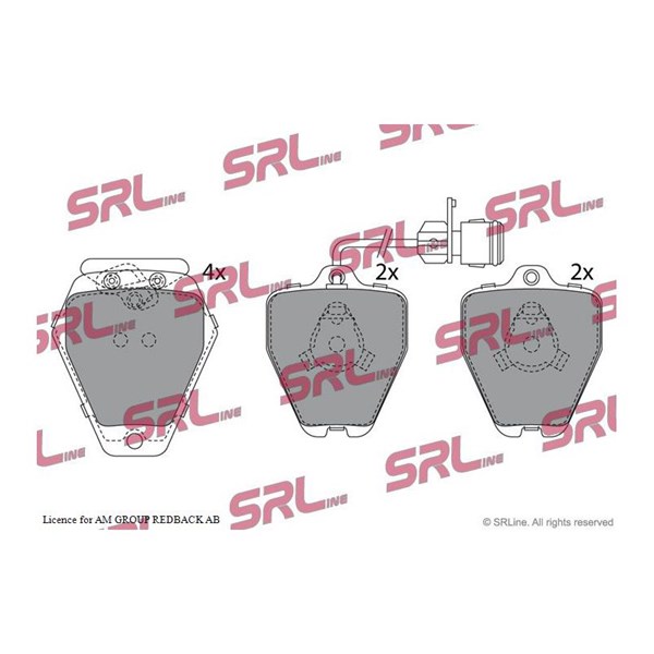 Bromsbeläggsats, Framaxel Srline S70-0423 SRLine