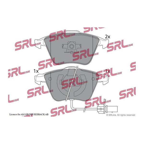 Bromsbeläggsats, Framaxel, Bakaxel Srline S70-0437 SRLine