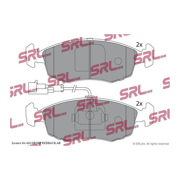 Bromsbeläggsats, Framaxel Srline S70-0449 SRLine