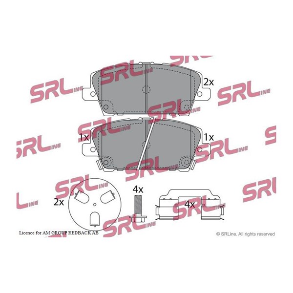 Bromsbeläggsats, Framaxel Srline S70-0472 SRLine