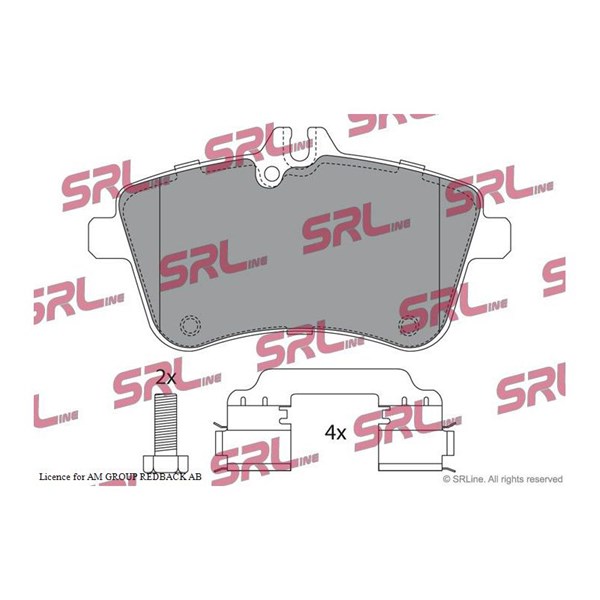 Bromsbeläggsats, Framaxel Srline S70-0496 SRLine