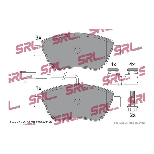 Bromsbeläggsats, Framaxel Srline S70-0497 SRLine