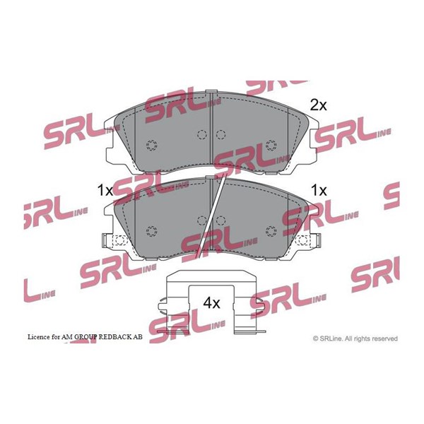 Bromsbeläggsats, Framaxel Srline S70-0532 SRLine