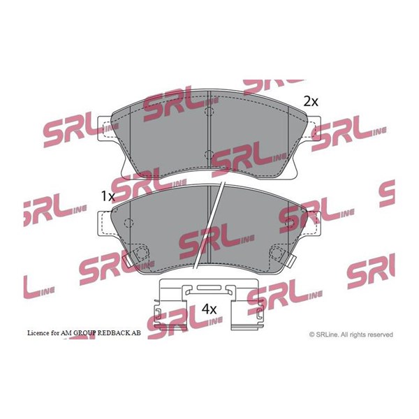 Bromsbeläggsats, Framaxel Srline S70-0545 SRLine