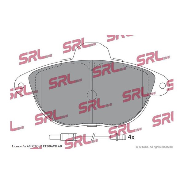 Bromsbeläggsats, Framaxel Srline S70-0546 SRLine