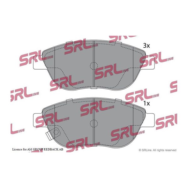 Bromsbeläggsats, Framaxel Srline S70-0548 SRLine