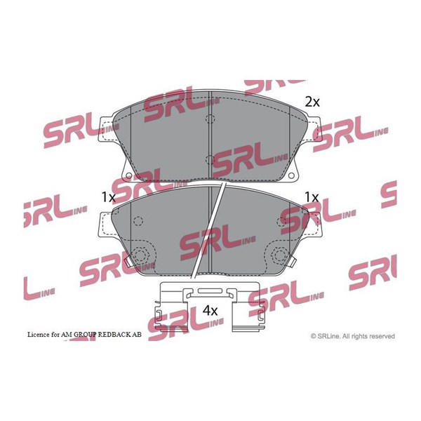 Bromsbeläggsats, Framaxel Srline S70-0561 SRLine