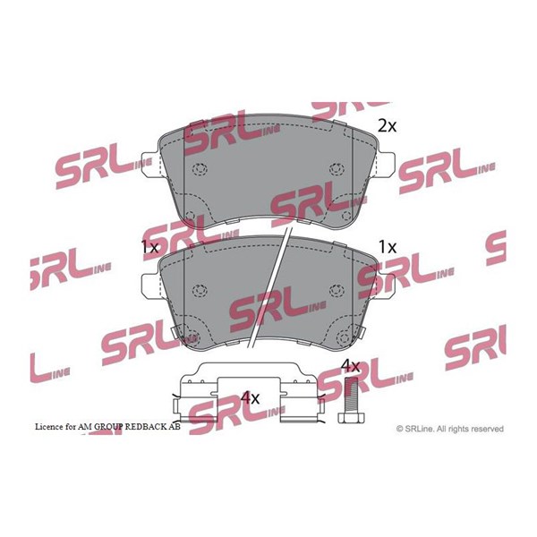 Bromsbeläggsats, Framaxel Srline S70-0562 SRLine