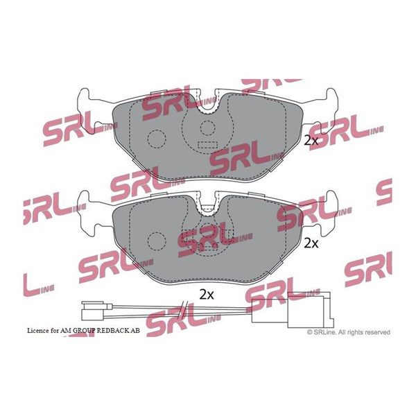 Bromsbeläggsats, Bakaxel Srline S70-1081 SRLine