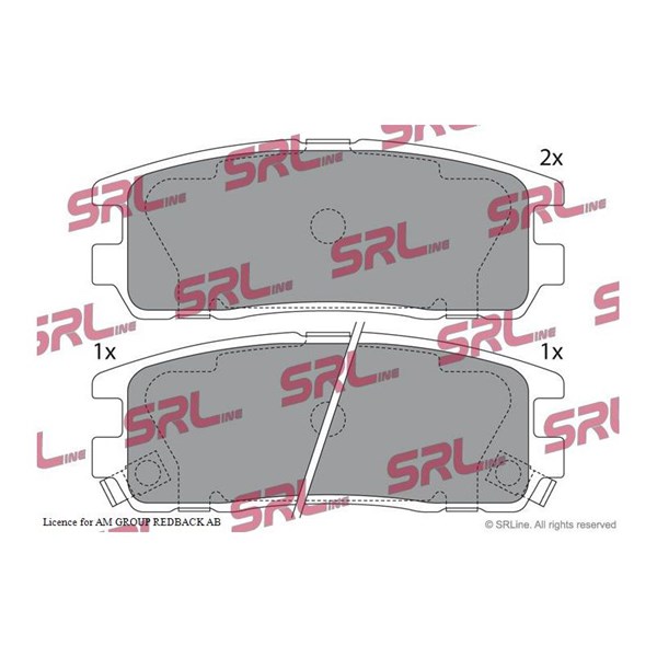 Bromsbeläggsats, Bakaxel Srline S70-1162 SRLine