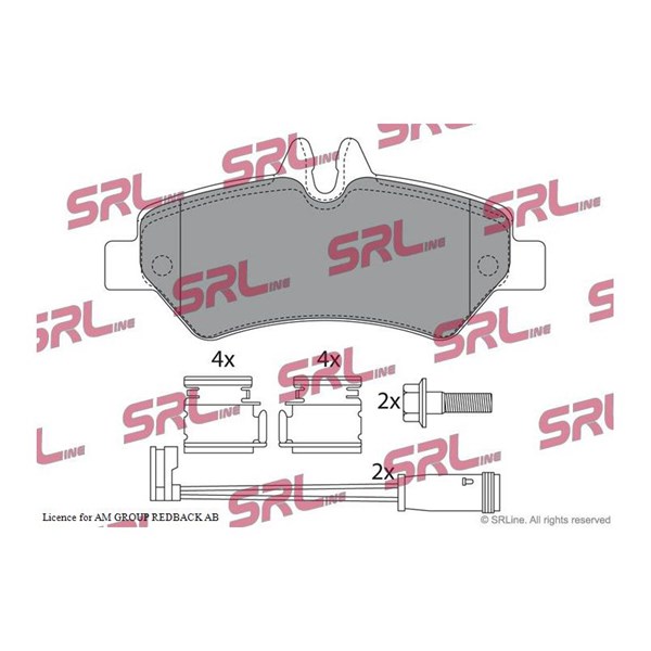 Bromsbeläggsats Solid, Bakaxel Srline S70-1219 SRLine