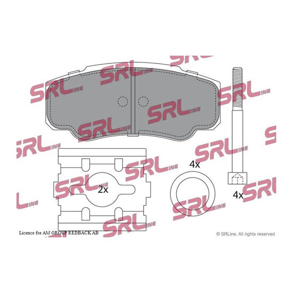 Bromsbeläggsats, Bakaxel Srline S70-1222 SRLine