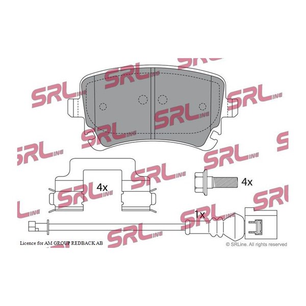 Bromsbeläggsats, Bakaxel Srline S70-1356 SRLine