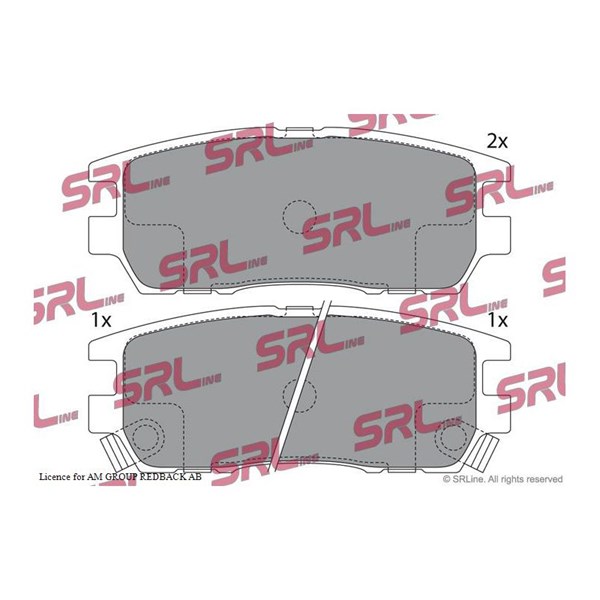 Bromsbeläggsats, Bakaxel Srline S70-1372 SRLine