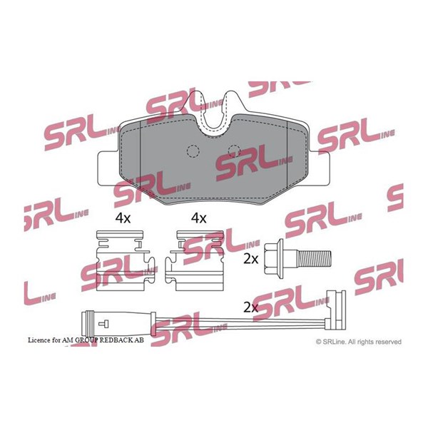 Bromsbeläggsats, Bakaxel Srline S70-1373 SRLine
