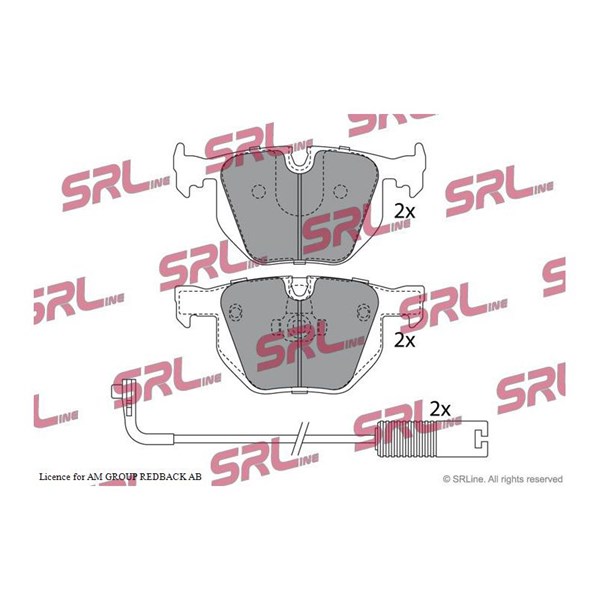 Bromsbeläggsats, Bakaxel Srline S70-1374 SRLine