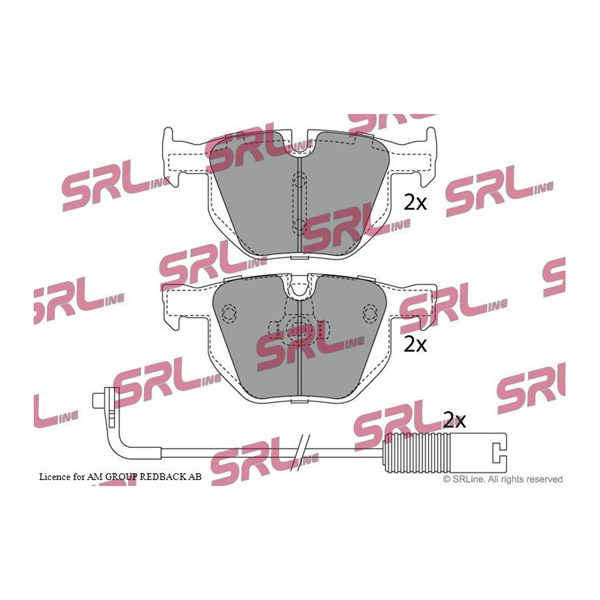 Bromsbeläggsats, Bakaxel Srline S70-1399 SRLine