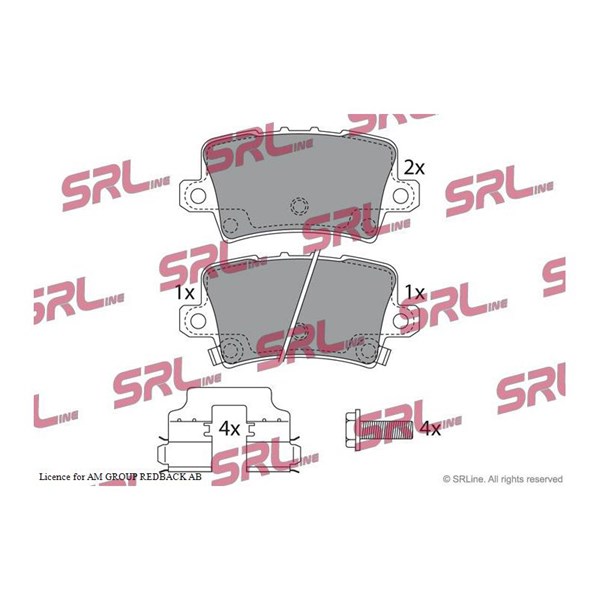 Bromsbeläggsats, Bakaxel Srline S70-1477 SRLine