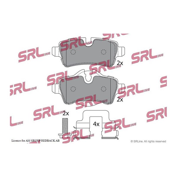 Bromsbeläggsats, Bakaxel Srline S70-1485 SRLine