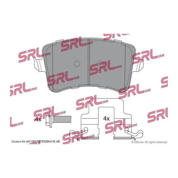 Bromsbeläggsats, Bakaxel Srline S70-1498 SRLine