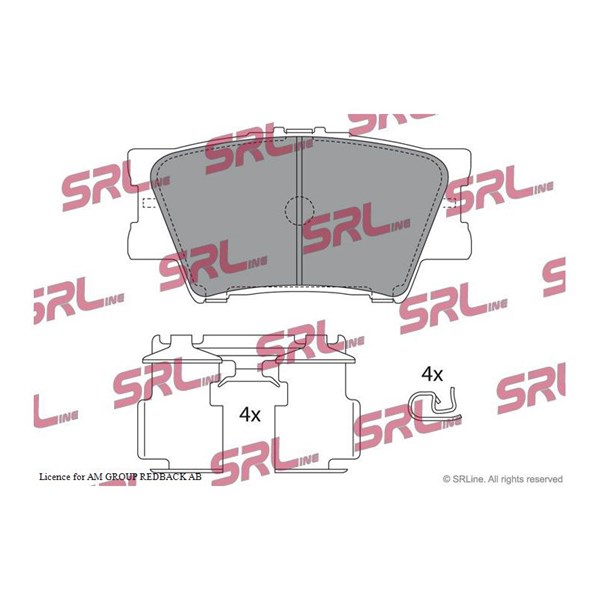 Bromsbeläggsats, Bakaxel Srline S70-1524 SRLine