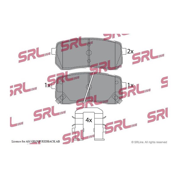 Bromsbeläggsats, Bakaxel Srline S70-1536 SRLine