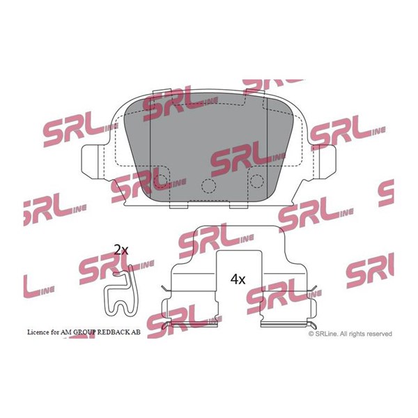 Bromsbeläggsats, Bakaxel Srline S70-1538 SRLine