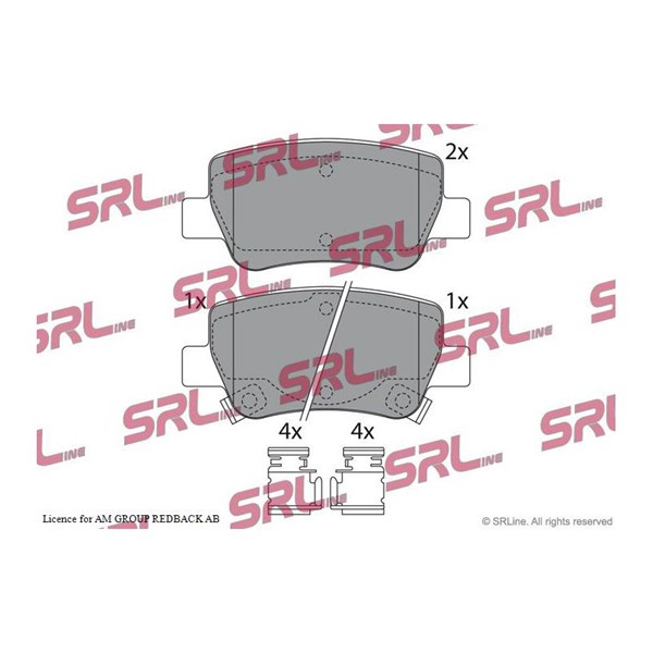 Bromsbeläggsats, Bakaxel Srline S70-1542 SRLine