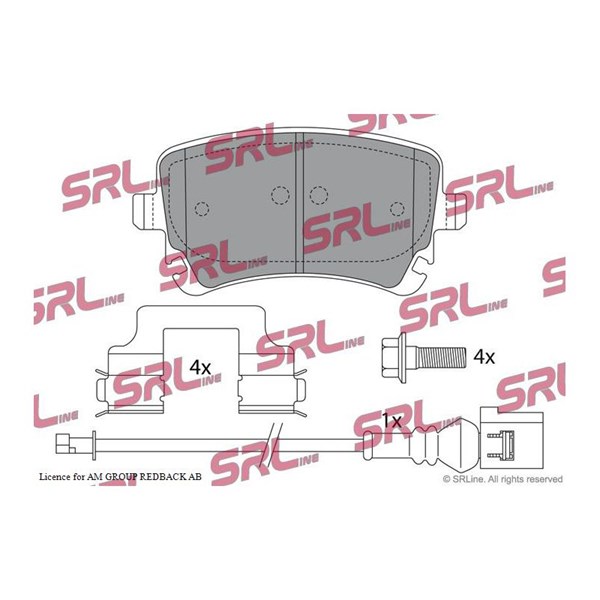 Bromsbeläggsats, Bakaxel Srline S70-1550 SRLine