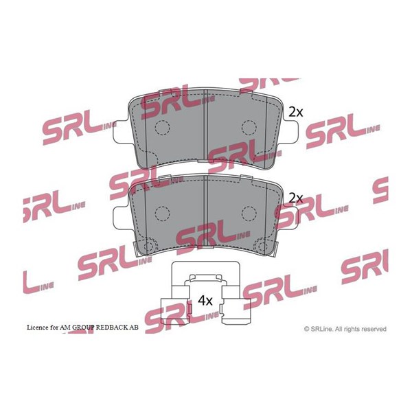 Bromsbeläggsats Solid, Bakaxel Srline S70-1569 SRLine