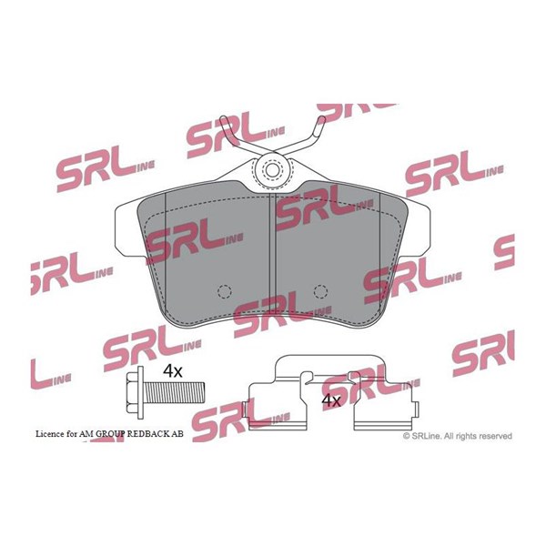 Bromsbeläggsats, Bakaxel Srline S70-1575 SRLine