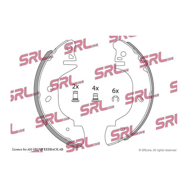 Bromsbackar, sats, Bakaxel Srline S72-1051 SRLine