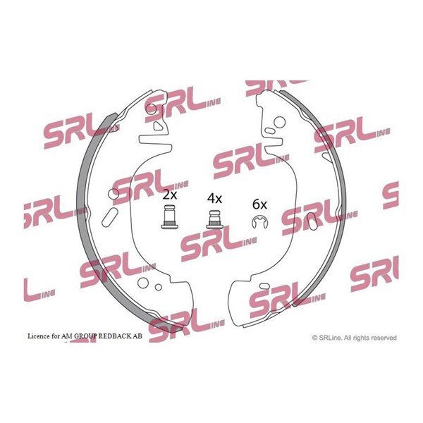 Bromsbackar, sats, Bakaxel Srline S72-1064 SRLine