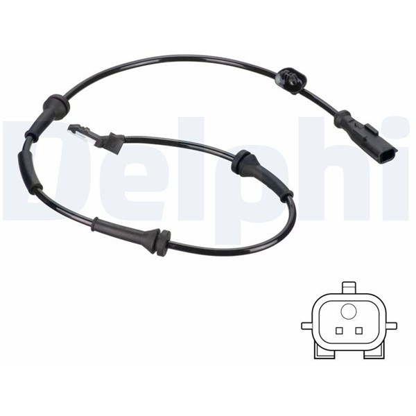 ABS-givare, Sensor, hjulvarvtal, Framaxel Delphi SS20799 DELPHI