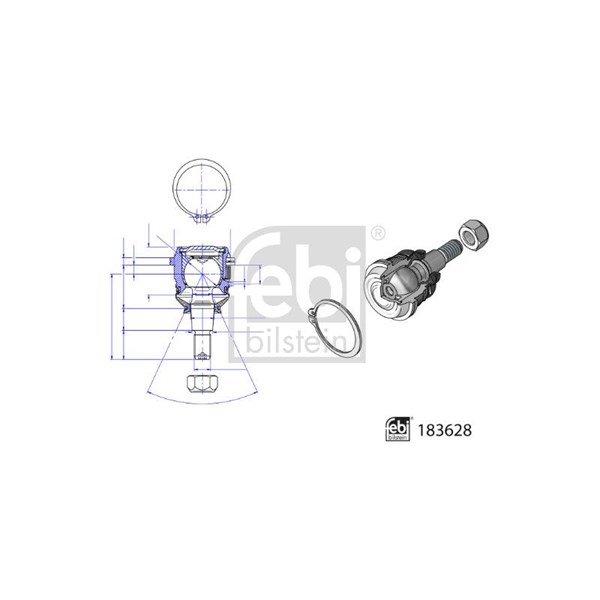 Kulled / Spindelled, framaxel höger, framaxel vänster, Nedre Febi FEBI BILSTEIN Kulled / Spindelled, framaxel höger, framaxel vänster, Nedre Febi FEBI BILSTEIN