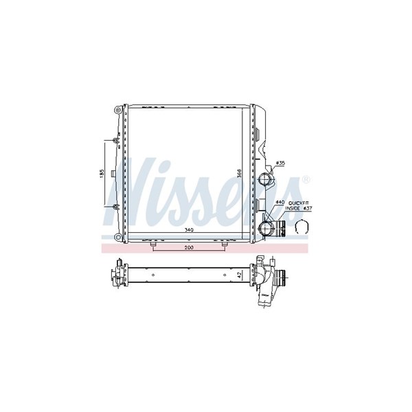 Kylare, motorkylning, Fram, Nedre Nissens 606448 NISSENS