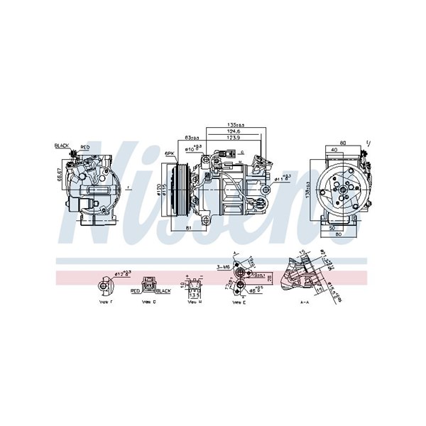 Kompressor, klimatanläggning 12V Nissens 890894 NISSENS